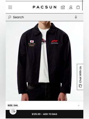 PacSun Black Formula Lightweight Zip Jacket with Red Logo